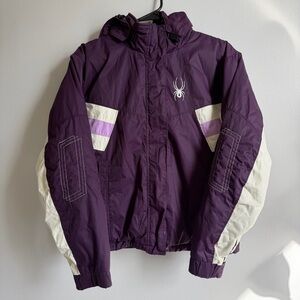 Spyder Kids Puffer Jacket in Purple and White